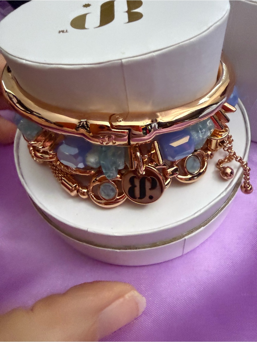 Bomb Party ‘I’m gonna make you proud’ Rose Gold tone Bracelet Stack